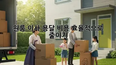 원룸 이사, 용달 비용 효율적으로 줄이기!